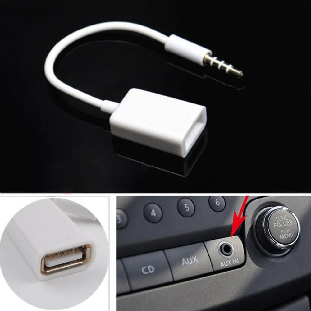 USB 2,0 конвертер «Папа-мама» штекер Штекерный разъем 3,5 мм Автомобильный Aux кабель адаптер аудио