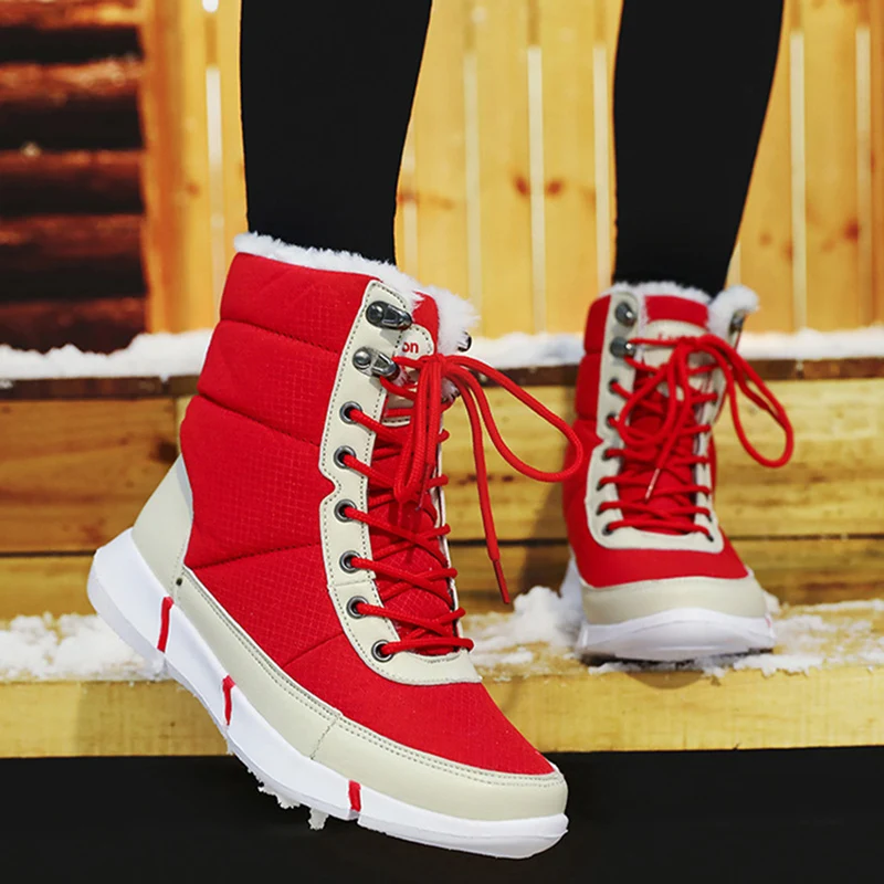 Buy 2019 New Men Shoes Fashion Casual Men s winter Boots Lace Up Wear resisting Boots Men Snow Boots Winter Shoes Men Winter Shoes