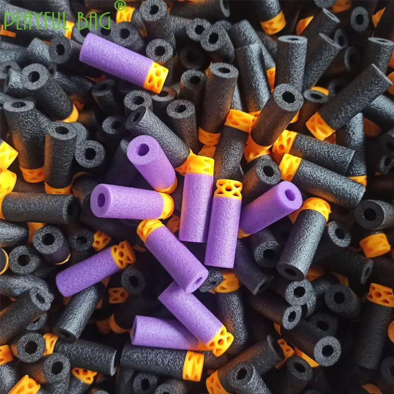 PLAYFUL BAG Outdoor toy soft bullet UZI hollow short bullet EVA bullet foam 3.8cm*1.3cm high weight accessories ID46 6