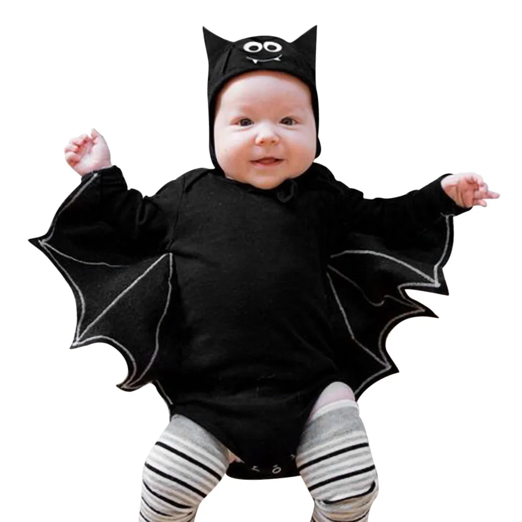 

Baby Romper Jumpsuit Cartoon Hat Outfits Set Full Sleeve Halloween Cosplay Costume Baby Clothing Romper Boy Girl Clothes *