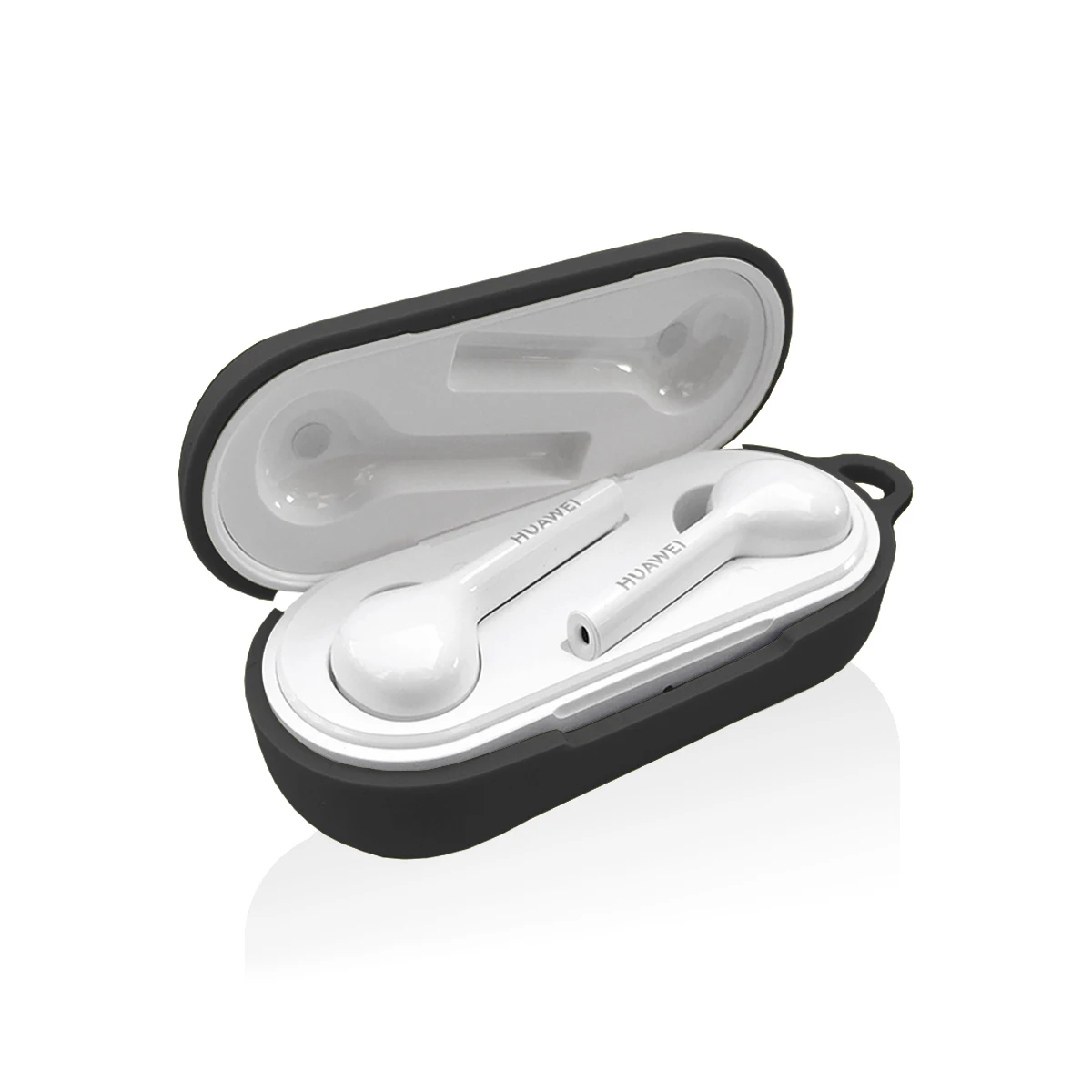 Силиконовый чехол для наушников Huawei FreeBuds 3i и Honor Magic Earbuds карабин в комплекте |