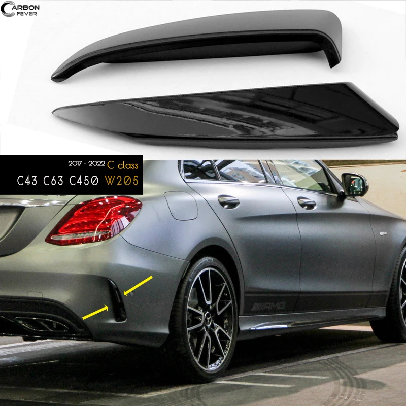 C43 стиль ПП пластик черный Задний бампер отделка для Mercedes W205 C205 A205 C63 C450 ANG и все