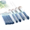 11pcs/Set Blue Makeup brushes Set Foundation Blusher Bronzer sculpting Highlighter Eye shadow eyebrow Make up brush Grey hair ► Photo 2/6