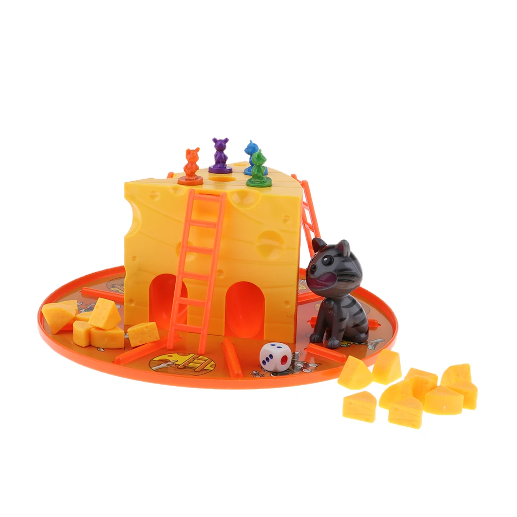 Classic Cat and Mouse Cheese Board Game  - 4 Pieces Mice, Educational Parent - kid Interaction Toys