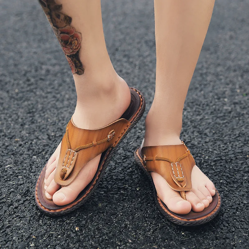 

Sandals Men's 2019 New Style MEN'S SHOES Summer Fashion Moved Leather Leisure Slippers