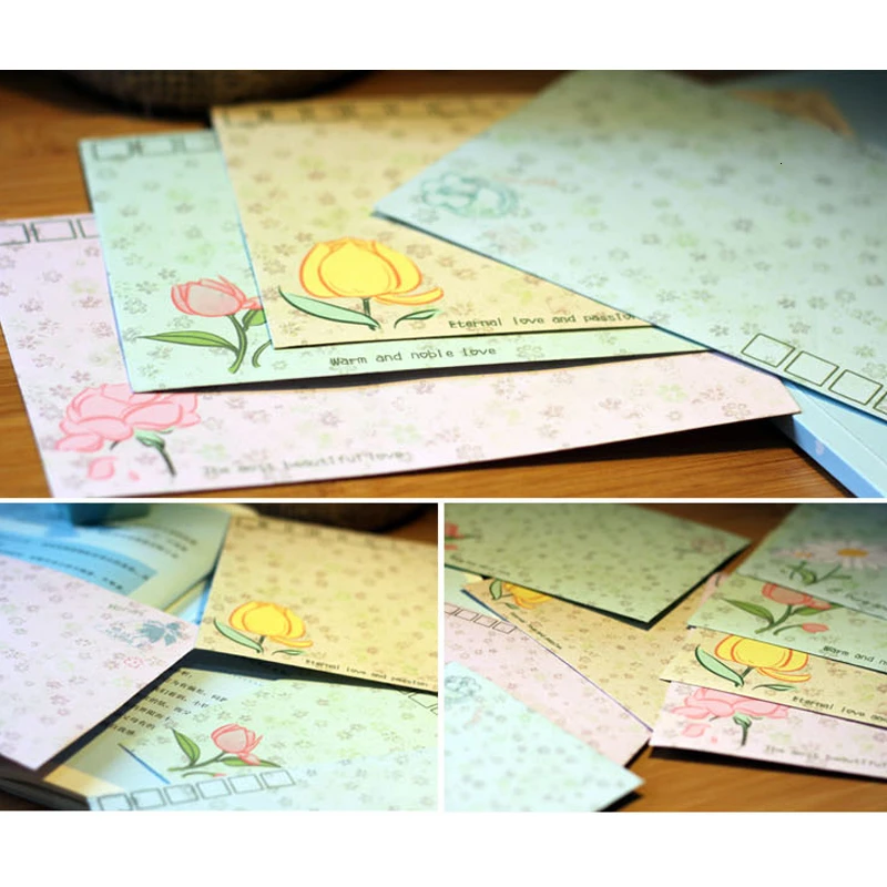 Sweet Lovely Heart Flower High Quality Language Envelope