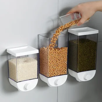 

MOM'S HAND Food Storage Box Kitchen Wall-Mounted Storage Tank Plastic Container Storage Food Storage Airtight Container