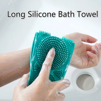 

Magic Silicone Brushes Bath Towels Rubbing Back Mud Peeling Body Massage Shower Extended Scrubber Skin Clean Brushes Bathroom