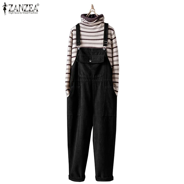 ZANZEA Women Overalls Rompers Corduroy Jumpsuits 2020 Spring Vintage Jumpsuit Wide Leg Pants Playsuits Solid Suspender Jumpsuits ZANZEA Women Overalls Rompers Corduroy Jumpsuits 2020 Spring Vintage Jumpsuit Wide Leg Pants Playsuits Solid Suspender Jumpsuits