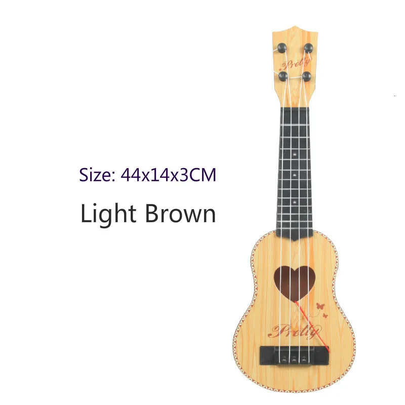 Penh light brown Музыкальная труба, инструменты, имитирующие плетение в мини-четырех струнах, могут воспроизводить инициацию раннего детства, музыкальные игрушечные гитары - Цвет: Penh light brown