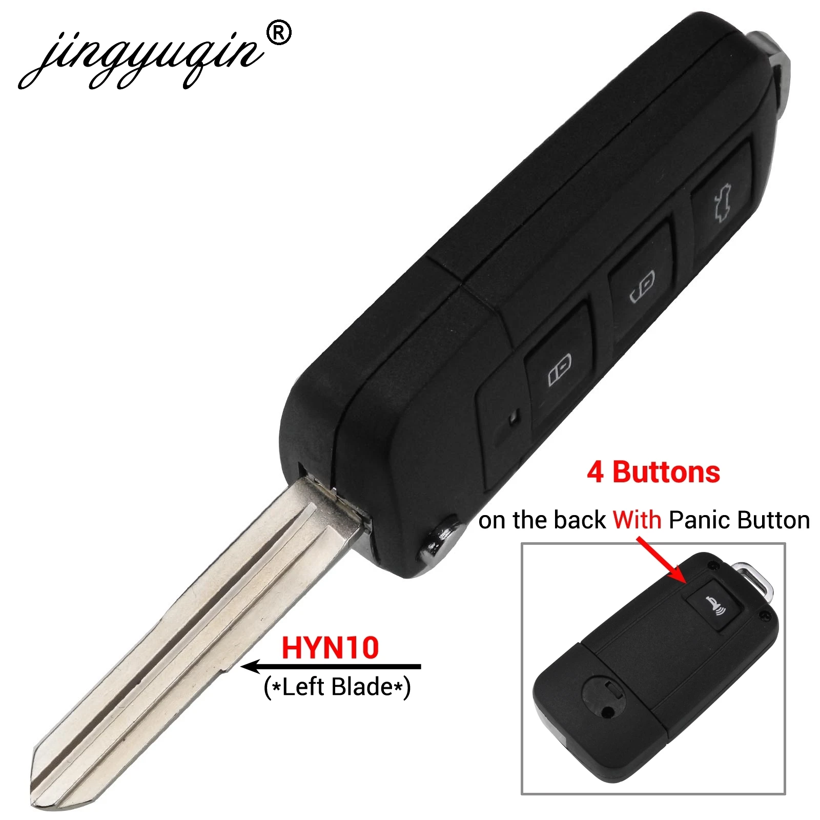 Jingyuqin 10 шт. для Kia Hyundai Elantra Sonata Genesis чехол автомобильного ключа HYN10 HYN14R 3/4