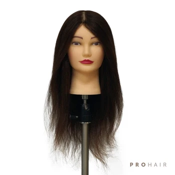 

PROHAIR 45CM 18'' Mixed Hair Dark brown Training Head Salon Female Mannequin Head Hairdressing Practice Training Doll Head