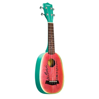 

21 Inches Beginner Ukulele Watermelon Shape 4 String Guitar Kit With Gift Bag For Children Play Education New Year Birthday Gift