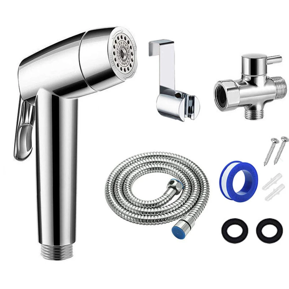 

Stainless Steel Handheld Pressurized Toilet Spray Gun Easy Install Toilet Companion Bathroom Sink Cleaning Flushing Bidet Spray