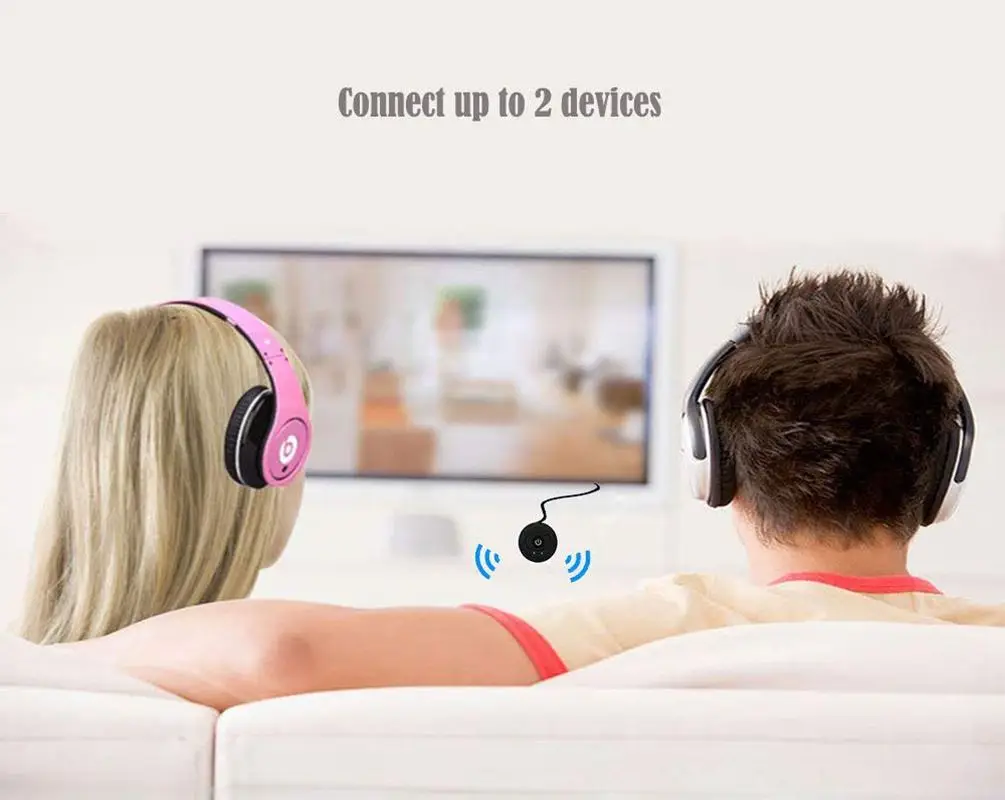 Portable TV Bluetooth 4.0 A2dp Audio srereo Transmitter RCA/3.5mm Support Pairing Two Headsets Simultaneously for TV PC CD Playe