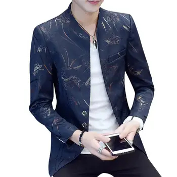 

2020 para hombre, Blazer coreano con estampado informal, entallado, chaqueta,blazer abrigo Terno Masculino de talla grande 6XL-