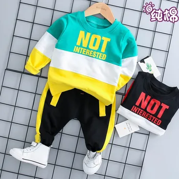 

2019 BOY'S Spring And Autumn Set Korean-style Set Lettered Printed Hoodie Two-Piece Set Childrenswear Fashion
