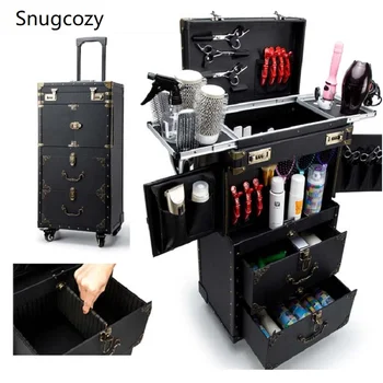 

Snugcozy Private custom large Multi-layer Beauty Tattoo Salons Trolley Suitcase capacity Trolley Cosmetic case Rolling Luggage