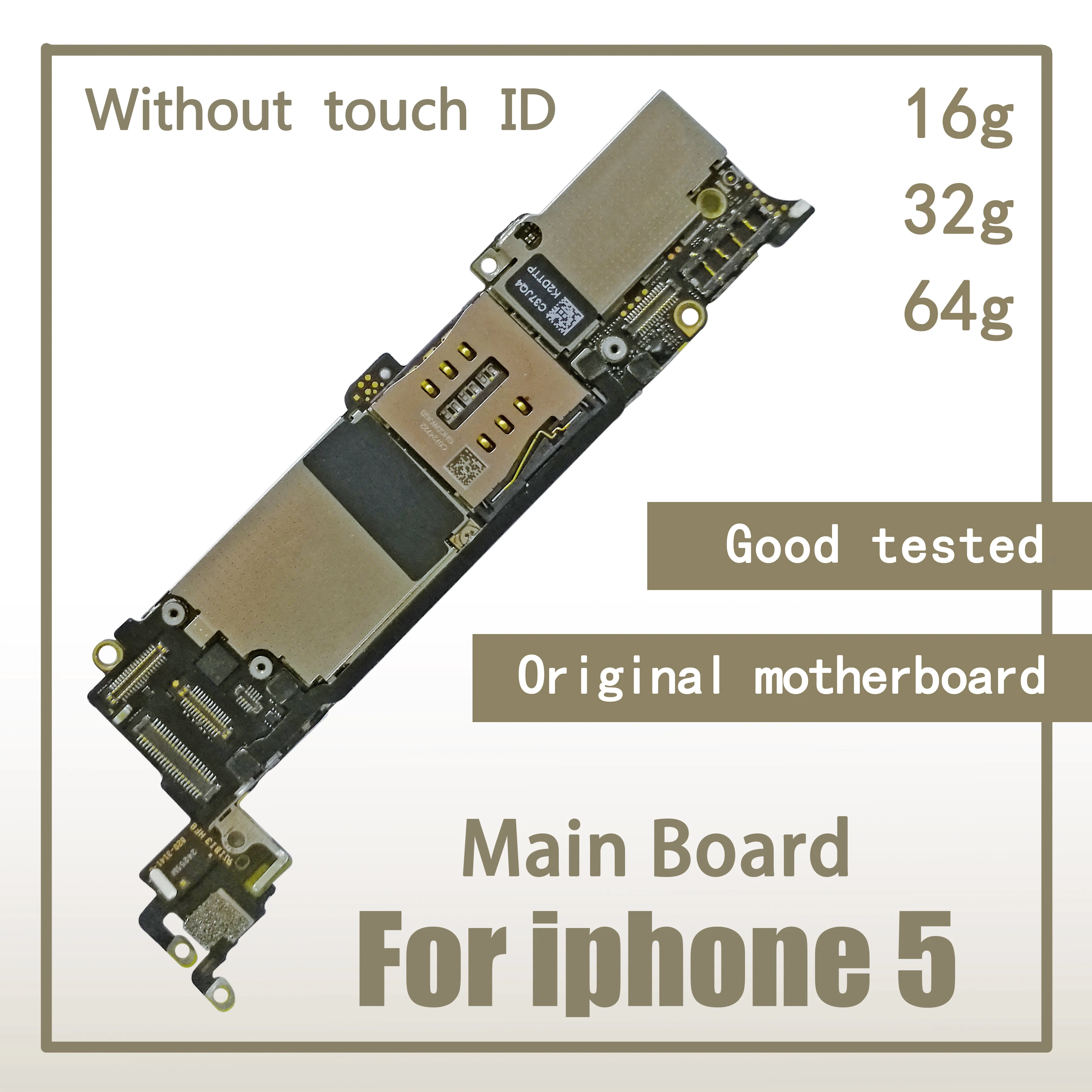 

Tested Good Working Original 16GB 32GB 64GB Motherboard for iPhone 5 5g Factory Unlocked Mainboard Logic Board with IOS system