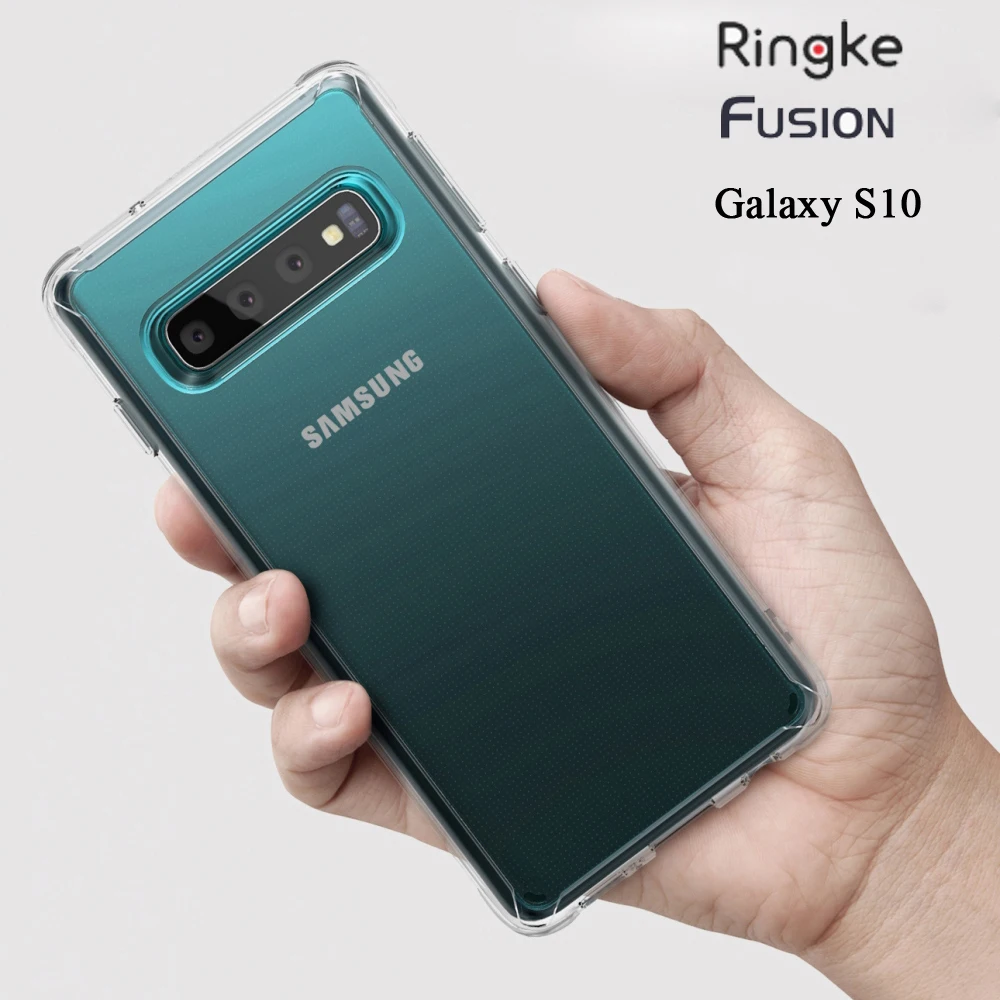 Ringke Fusion для Galaxy S10 силиконовый чехол гибкий ТПУ и Прозрачная Жесткая задняя панель из поликарбоната гибрид