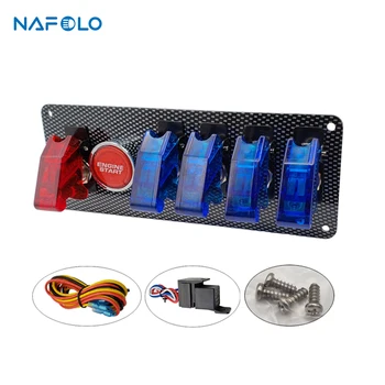 

12V LED Ignition Switch Panel for Racing Car Engine Start Push Button LED Toggle Switch Panel