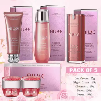 AILKE Whitening Black Spot Remove Face Care Hydrating Moisturizing Toner Facial Cleanser Skin Cream Serum Gift Box Set 13