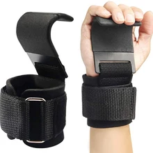 2PCS Weight Lifting Hooks Lifting-Hook Hand-Bar Fitness Wrist Straps Heavy Duty Pull-ups Power Lifting Grips Padded Workout Hook