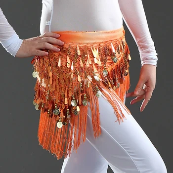

2019 Oriental Coins Belt Women Belly Dance Costumes Accessories Sequin Tassel Hip Scarf Belly dance Belt Hip Scarf Bellydance X