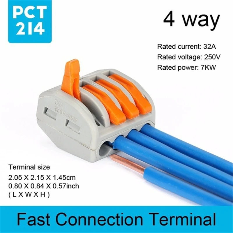 5 pcs 4 way PCT/2/3/4/5/8 способ быстрый электрический провод соединитель безопасности для универсальный кабель пружина из нержавеющей стали зажатый Plug-линейный провод - Цвет: 5 pcs 4 way