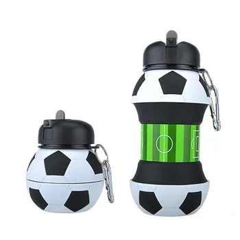 

FDA Standard Sports Environmental Protection Cup Student Portable Drop-proof Leak-proof Silicone Bottle Football Water Bottle