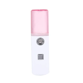 

Mini Portable Pore Facial Steamer Nano Mist Cool Face Sprayer Moisture for Skin Care (Pink)
