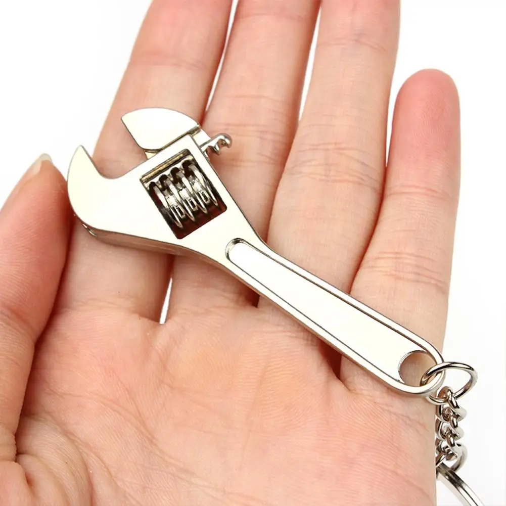 

1Pc Stainless Steel Wrench Keychain Car Key Ring Simulation Spanner Key Chain keyring Keyfob Tools