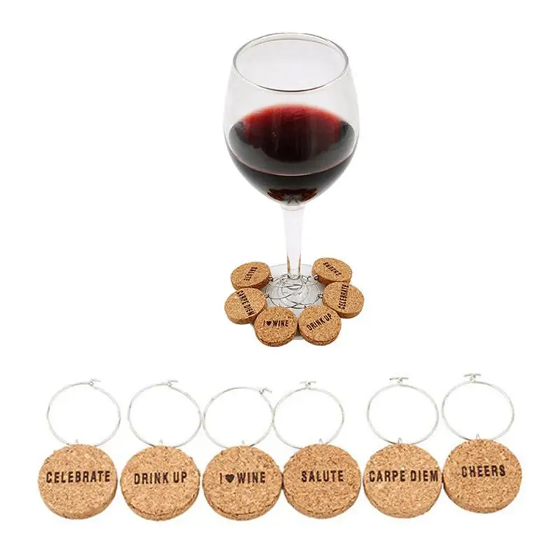 12Pcs DIY Glass Identification Markers Cork Glass with Wire Hoop Cocktail Wine Glass Rings for Banquet Party|Suministros de etiquetado| - AliExpress