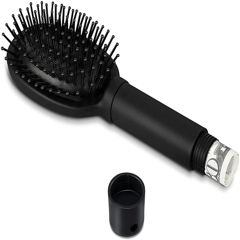 

Escova de cabelo discreta para ocultar dinheiro, dinheiro, mini chave, pílulas, joias pequenas, contêiner secreto