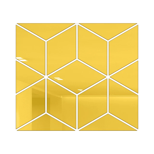 ダイヤモンドトライアングル3Dステッカー菱形モザイクの背景の壁のステッカーdiy全長ミラーアーティスト家の装飾 - AliExpress  ホームガーデン