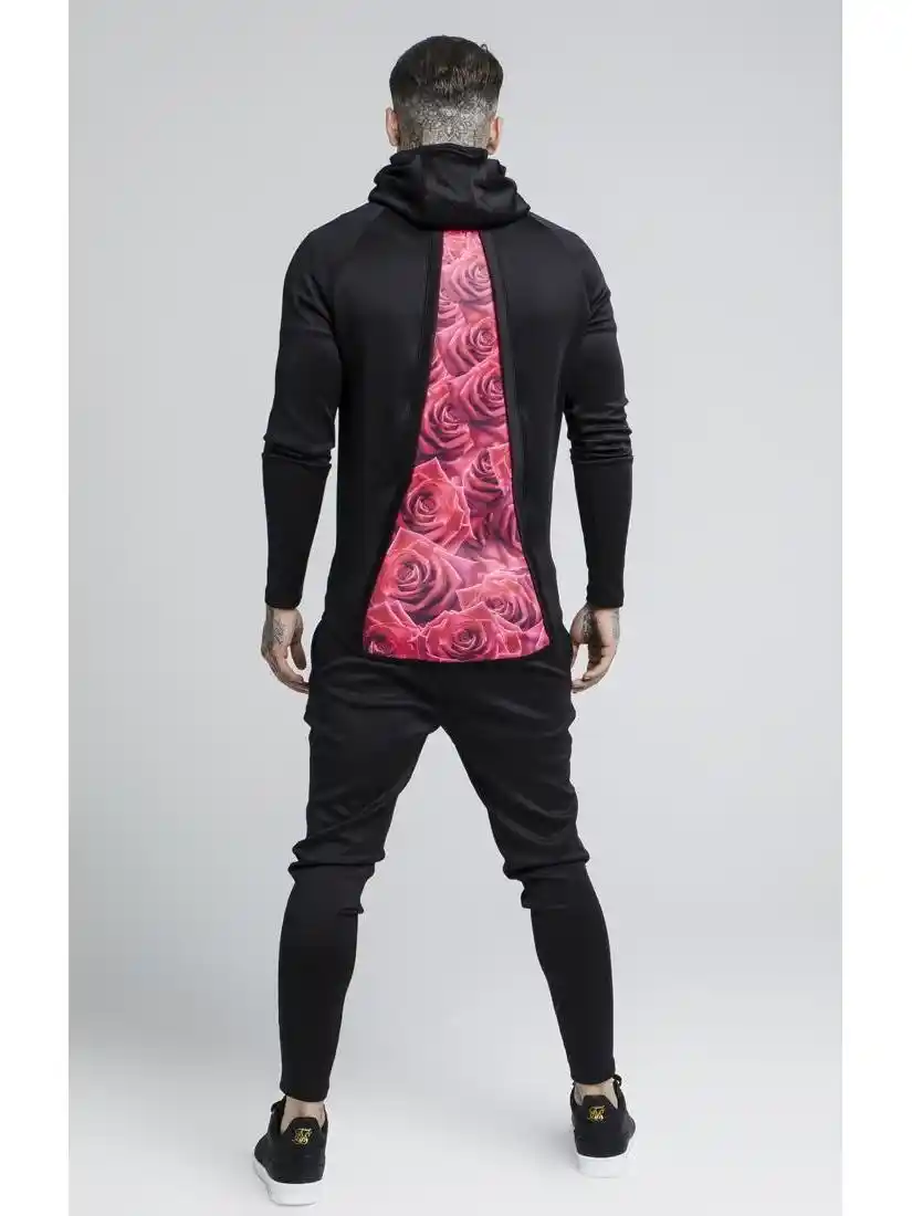 black sik silk tracksuit