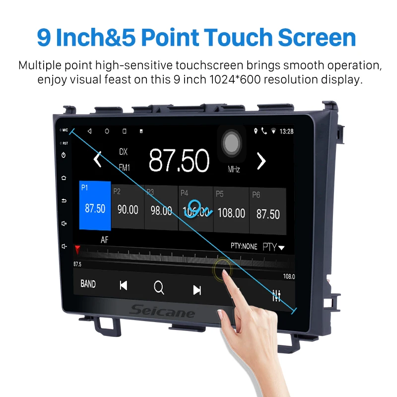 Cheap Seicane 9" Touchscreen 2din Android 9.0 Radio GPS multimedia player for 2006 2007-2011 Honda CRV support OBD2 Rearview Camera 3