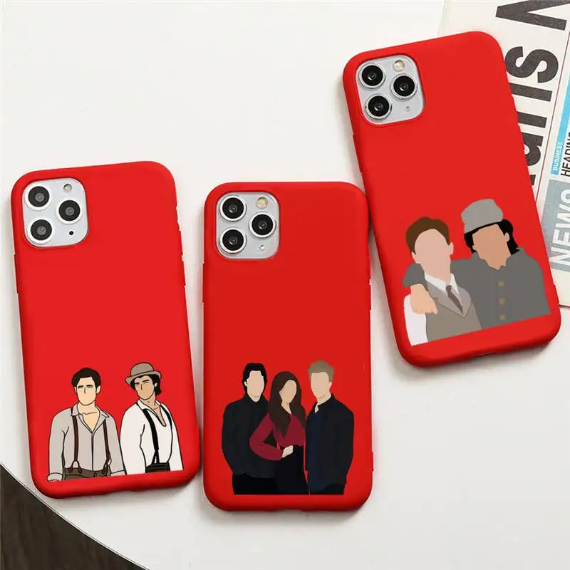The Vampire Diaries Damon Phone Case For iphone 13 12 11 Pro Max Mini XS 8 7 6 6S Plus X SE 2020 XR Red Cover | Мобильные телефоны