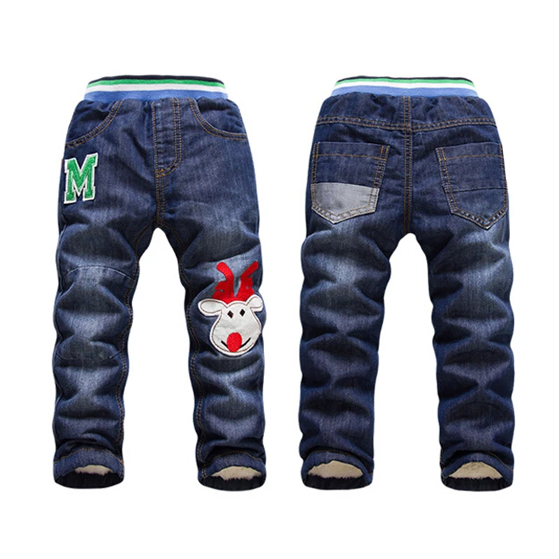 Children Jeans boys Girl Winter Quality Thicken Warm Cashmere Denim Trousers Baby boys Casual Pants Kids Fashion Denim Pant