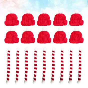 

20pcs Cute Christmas Mini Scarf and Hat Decor Doll Clothes Accessory Creative Plants Adornment for Home Festival