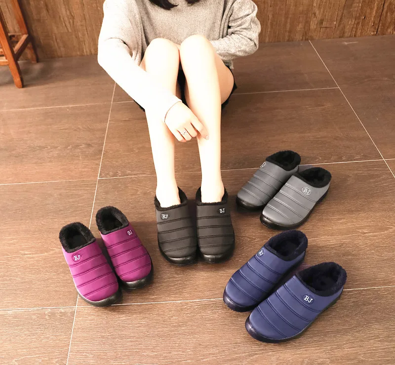 Size35-46; женская зимняя обувь из водонепроницаемого материала; пара зимних ботинок унисекс; Теплые повседневные ботинки на меху с нескользящей подошвой