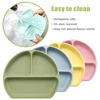 1 Pcs New Design Newborn Accessories Feeding Soft Silicone Children's Tableware Fashionable Dust Cover Dishes Plates Baby Stuff 4