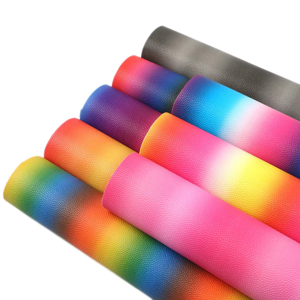 

david angie 20*34cm Basketball Pattern Rainbow Gradient Synthetic Leather Fall faux Leather Sheets Faux Leather Fabric ,1Yc7364