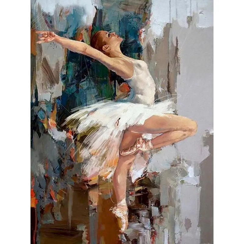 

GATYZTORY 60Ã—75cm Diy Frame Ballet Painting By Numbers Canvas Figure Oil Paint By Numbers Handpainted Diy Gift Home Wall Decor