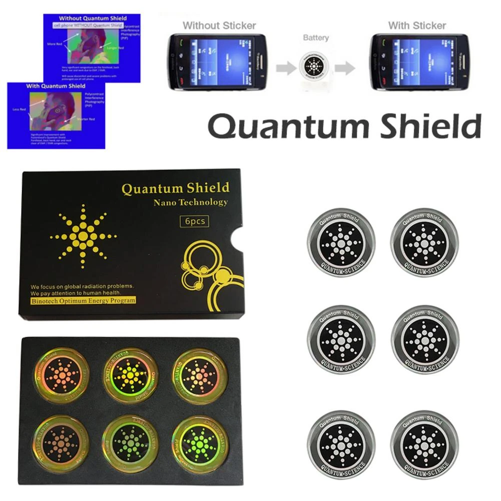 6pcs Quantum Shield Sticker Mobile Phone Sticker For Cell Phone Anti Radiation Protection From EMF Fusion Excel Anti-Radiation