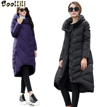 

European Down Coat Winter Jacket Women Long Loose Plus Size XXXL Stand Collar Parkas Ultra Warm manteau femme Stand Collar
