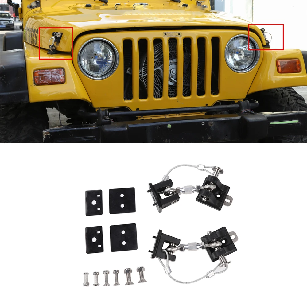 Hood Latches Antitheft Hood Catch Lock For Jeep Wrangler Tj 1997 1998