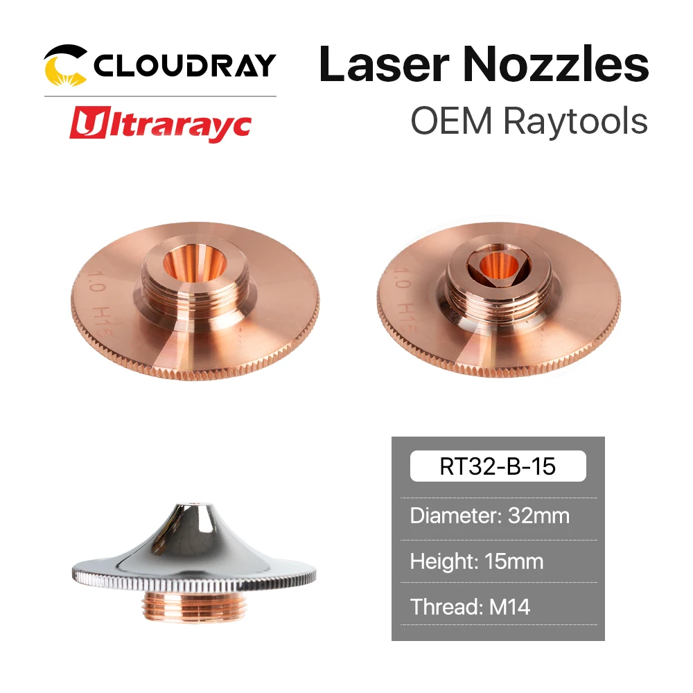 Ultrarayc Laser Nozzle for Raytools Single Double Chrome Plated Layers D32 Caliber 0.8mm-4.0mm