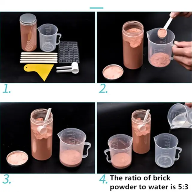 1/16 Scale Miniature Model Bricks ,Miniature Simulation Brick Molds DIY Kit for Sand Table Landscape Scenery 5