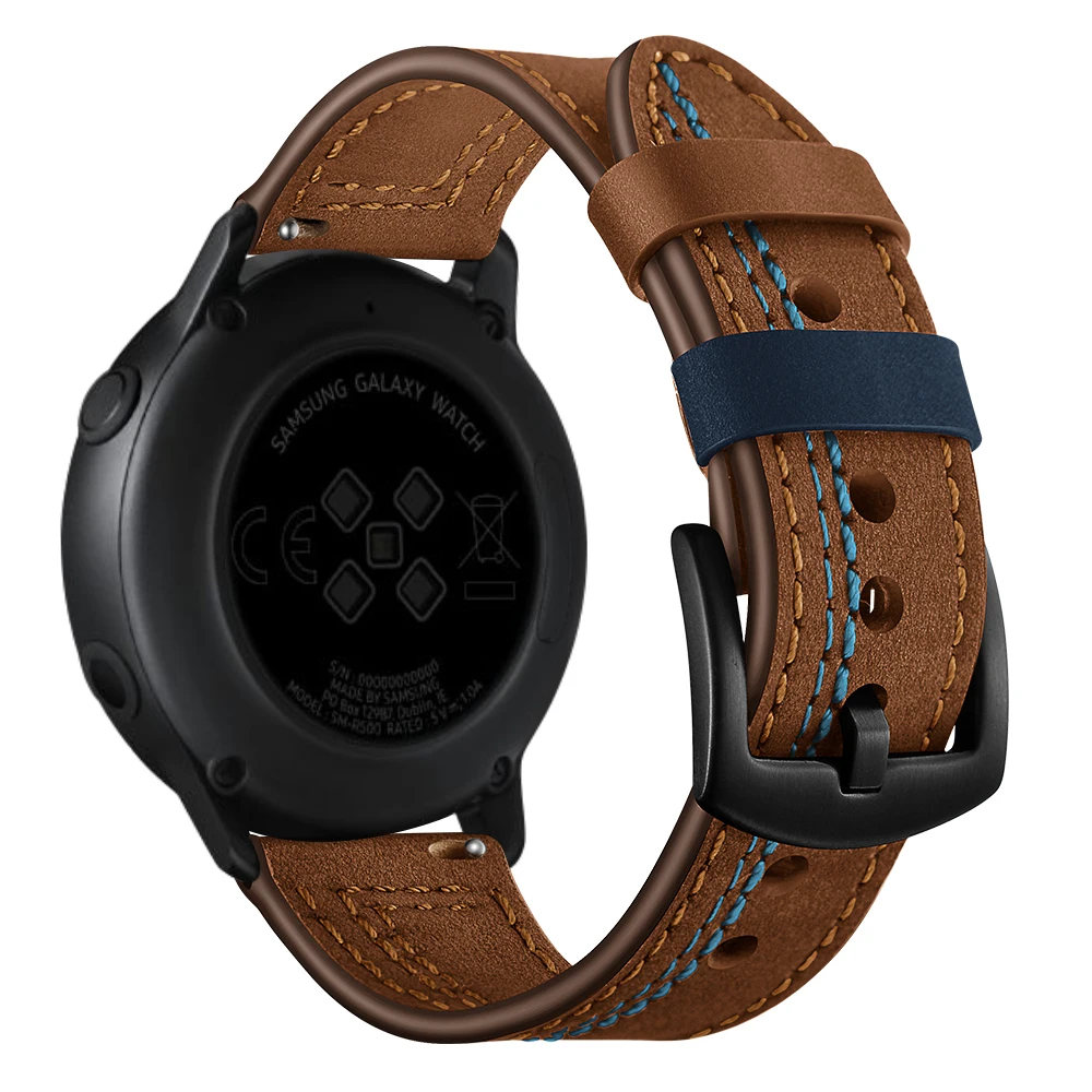 Ремешок из натуральной кожи для samsung Galaxy Watch active 1 2 40 мм 44 мм